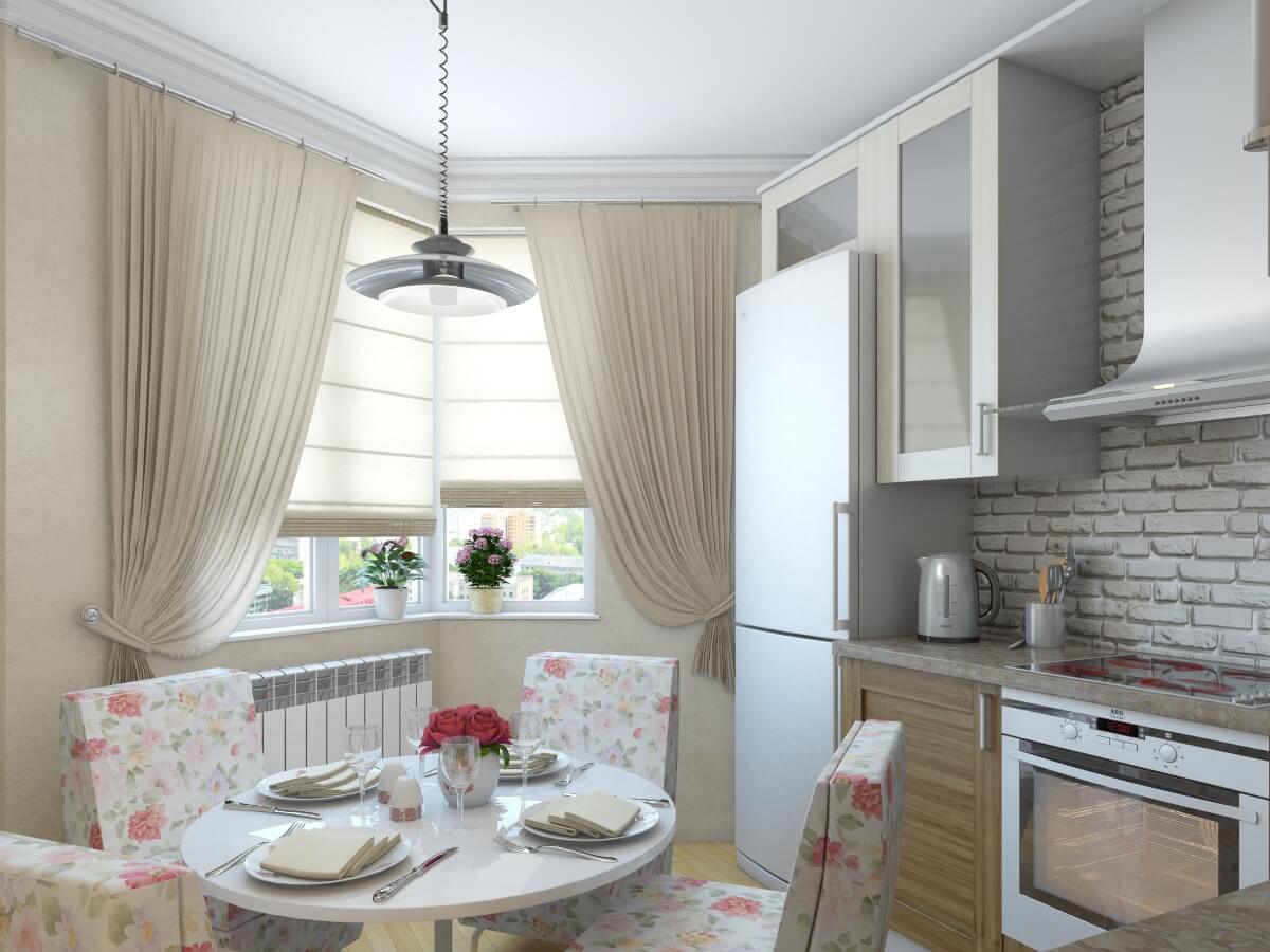 Светлый кухонный интерьер в стиле Прованс – замечательная идея для небольших помещений