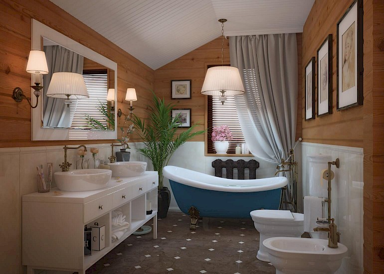 Ванная комната в стиле прованс. ✅ Фото, особенности дизайна и отделки.